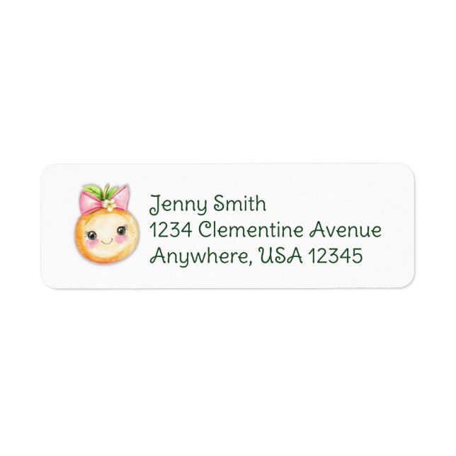 Clementine Cutie Address label (Front)