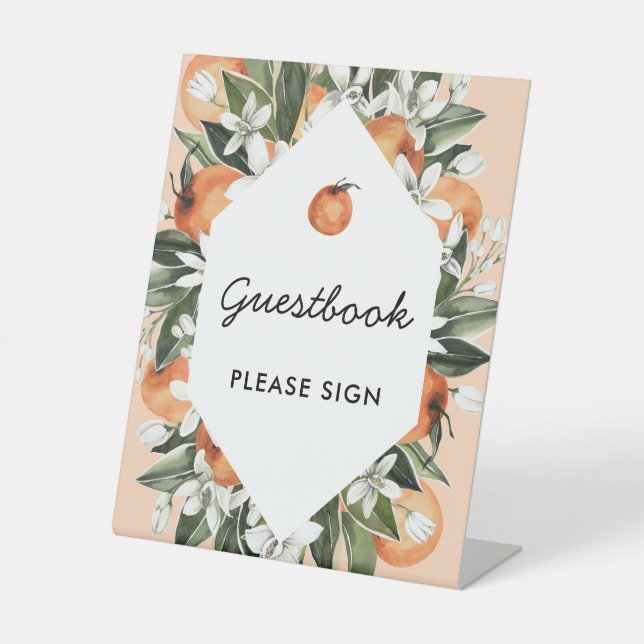 Clementine Little Cutie Baby Shower Guestbook Sign (Front)