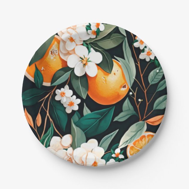 Clementine Mandarine Paper Plate (Front)