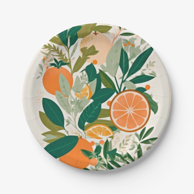 Clementine mandarine paper plate (Front)