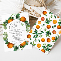 Clementine Orange Frame Little Cutie Baby Shower