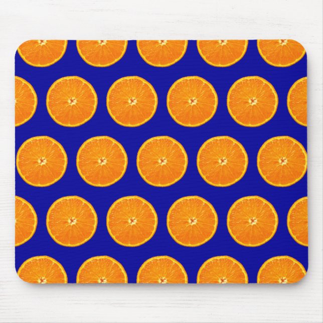 Clementines on Blue Mouse Mat (Front)