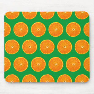 Clementines on Green Mouse Mat