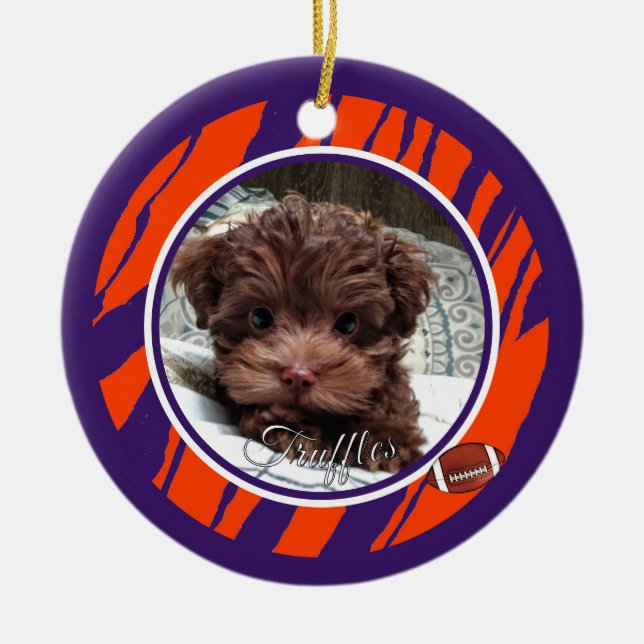 Clemson Dog Fan Customisable Ceramic Tree Decoration (Front)