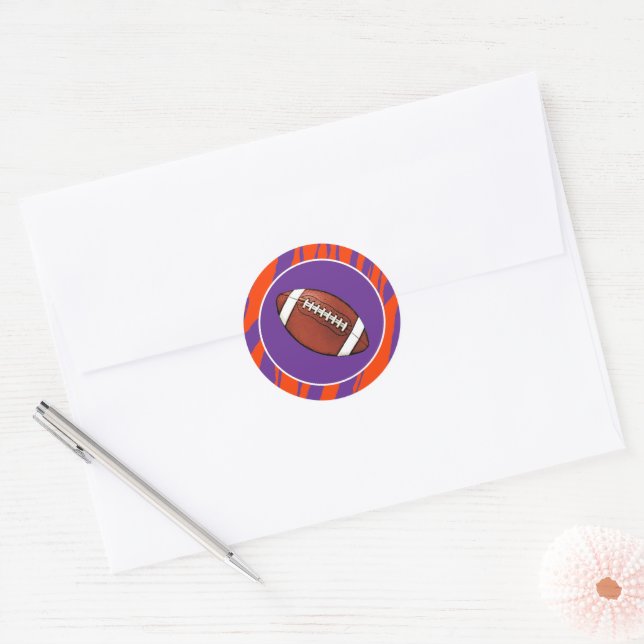 Clemson Fan Customisable Classic Round Sticker (Envelope)