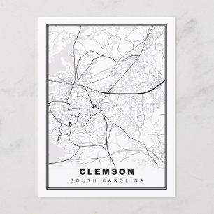 Clemson Map Postcard