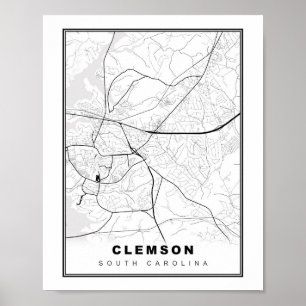 Clemson Map Poster
