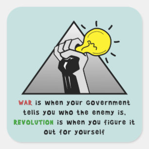 Clench fist solidarity against government tyranny square sticker
