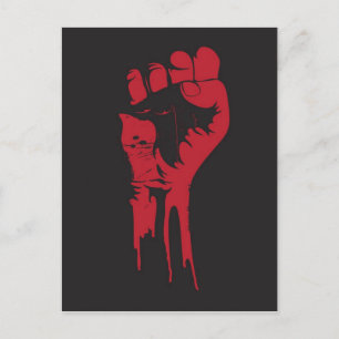 clenched fist postcard
