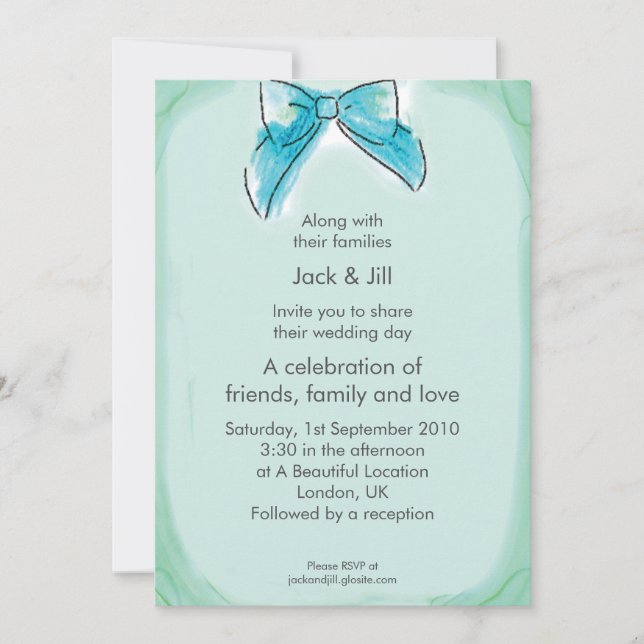 Cleo Bow (seamist) 5x7 Invitation (Front)