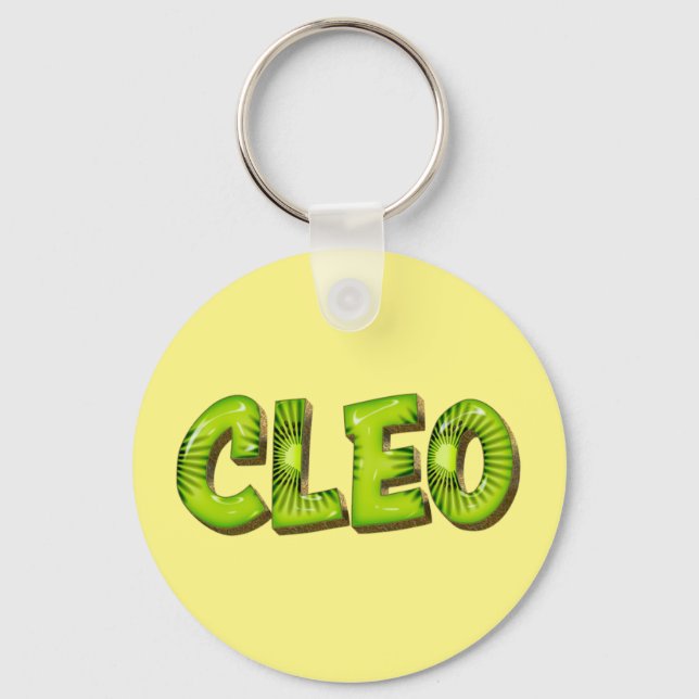 Cleo Name Kiwi Design Schlüsselanhänger Key Ring (Front)