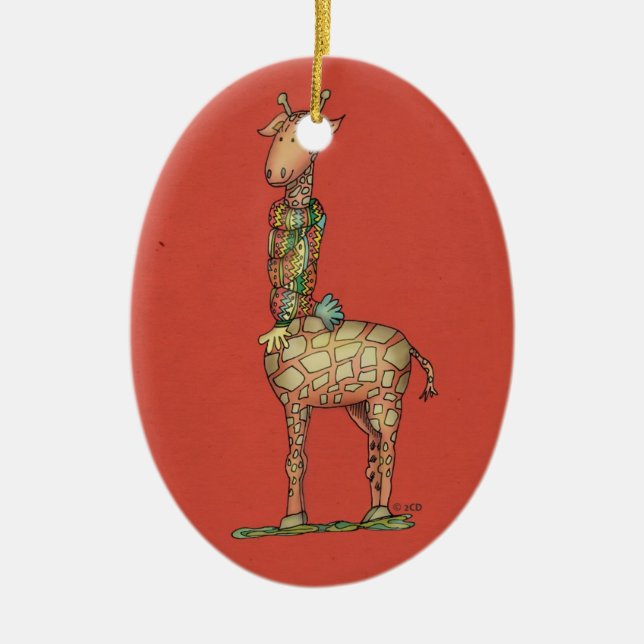 Cleo Red and Green reversible ornament (Front)