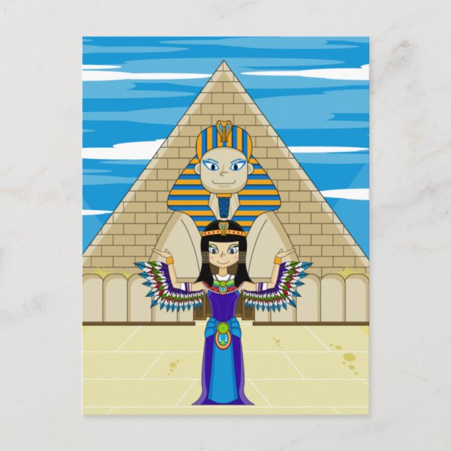 Cleopatra at the Great Sphinx Postcard (Front)