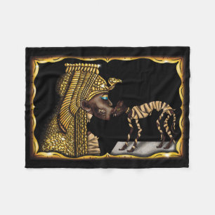 Cleopatra Egyptian Mummy, Halloween Cat Mummy Fleece Blanket