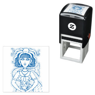 CLEOPATRA OCTOPUS MERMAID, FANTASY GOTH SIREN SELF-INKING STAMP