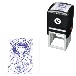 CLEOPATRA OCTOPUS MERMAID, FANTASY GOTH SIREN SELF-INKING STAMP