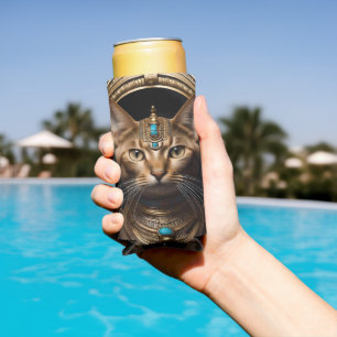 Cleopatra The Gold Egyptian Cat, Seltzer Can Cooler
