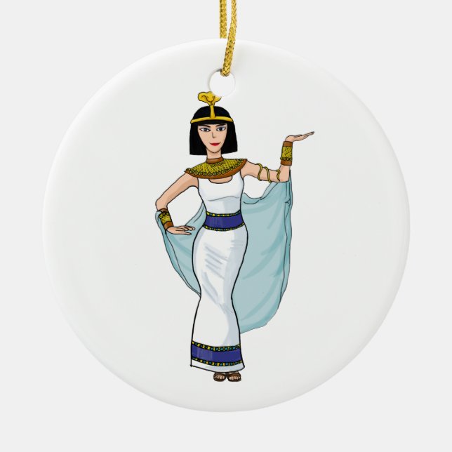 Cleopatra the Pharaoh of Egypt Ceramic Tree Decoration (Front)