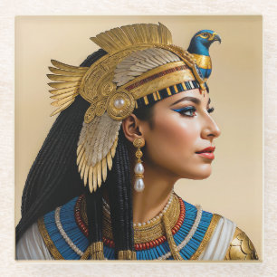“Cleopatra VII's Realism: A Portrait”  Glass Coaster