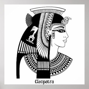 Cleopatra vintage illustration poster