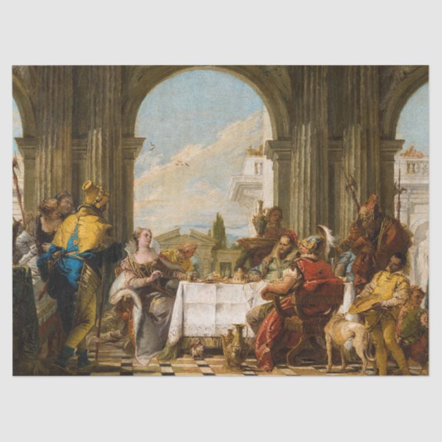 Cleopatra's Banquet by Giovanni Battista Tiepolo Tissue Paper (Front)