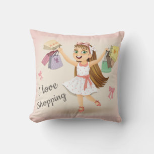Cleo's "I Love Shopping" 16X16 Pillow