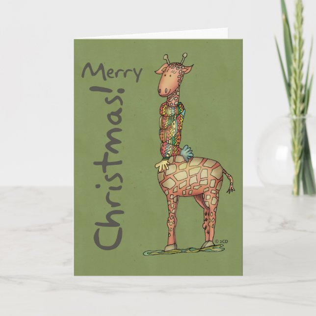 Cleo's Merry Christmas - Green Holiday Card (Front)