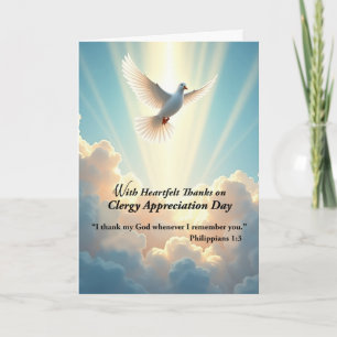 Clergy Appreciation Day Heartfelt Thanks with Dove Card
