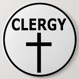 Clergy  Emblem for Pastors, Reverends & Ministers 6 Cm Round Badge
