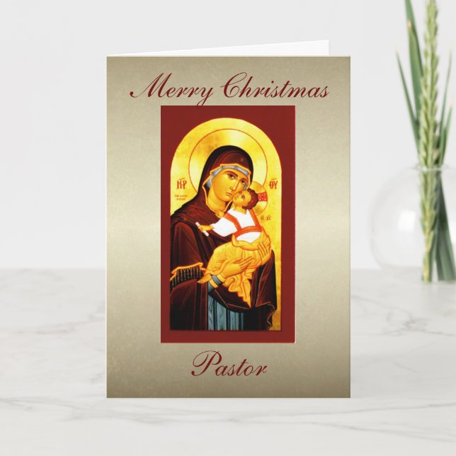 Clergy  Merry Christmas Pastor Custom Holiday Card (Front)