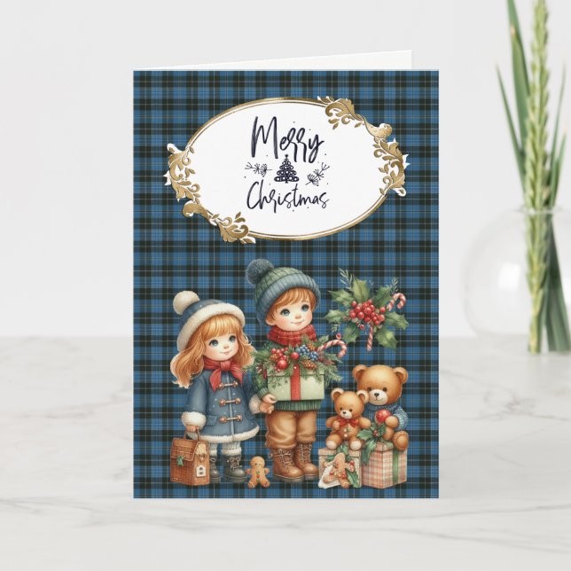 Clergy Original Scottish Tartan Holiday Card (Front)