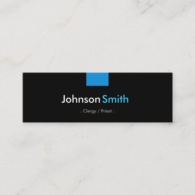 Clergy / Priest - Aqua Blue Compact Mini Business Card (Front)