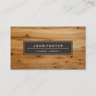Clergy / Priest - Border Wood Grain Business Card