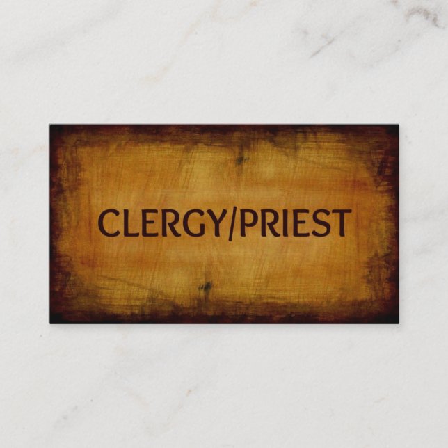Clergy Priest Wood Grain Business Card (Front)