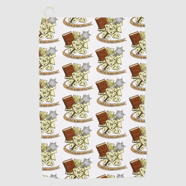 Cleric Dice Design Golf Towel (Front)