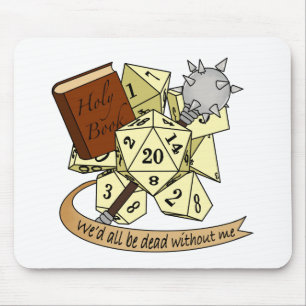 Cleric Dice Design Mouse Mat