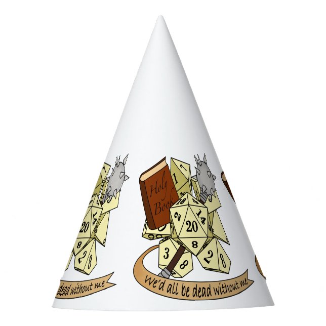 Cleric Dice Design Party Hat (Front)