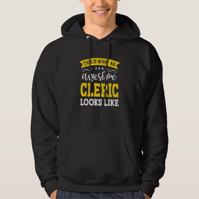 Cleric Job Title Employee Funny Worker Profession  Hoodie (Front)