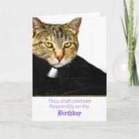 Clerical Kitty Celebrate Responsibly Birthday