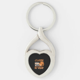 Clerk By Day Witch By Night Halloween Key Ring