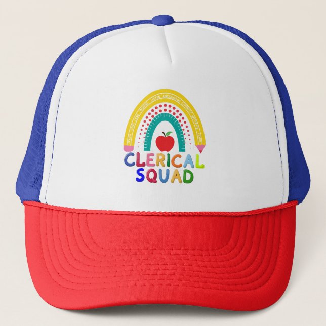 Clerk Squad Shirt | Front Office Trucker Hat (Front)