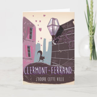Clermont-Ferrand France vintage travel poster Holiday Card