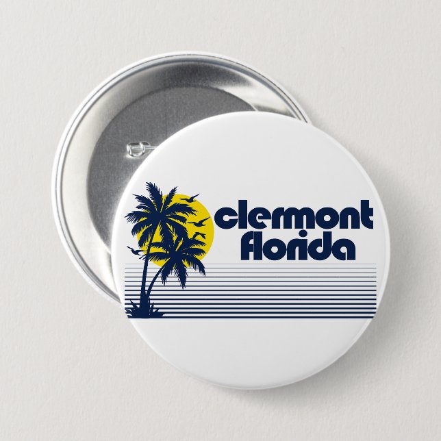 Clermont Florida 7.5 Cm Round Badge (Front & Back)