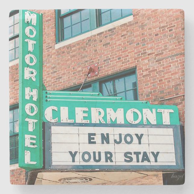 Clermont Motor Hotel, Clermont Hotel, Clermont Stone Coaster (Front)