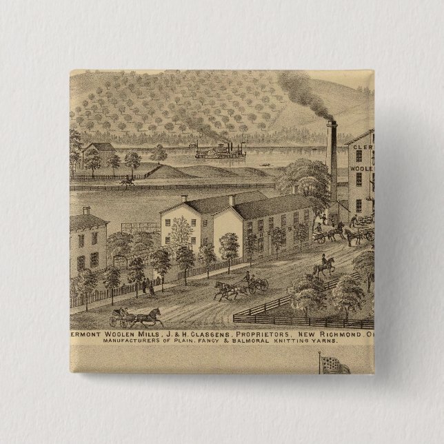 Clermont Woollen Mills 15 Cm Square Badge (Front)