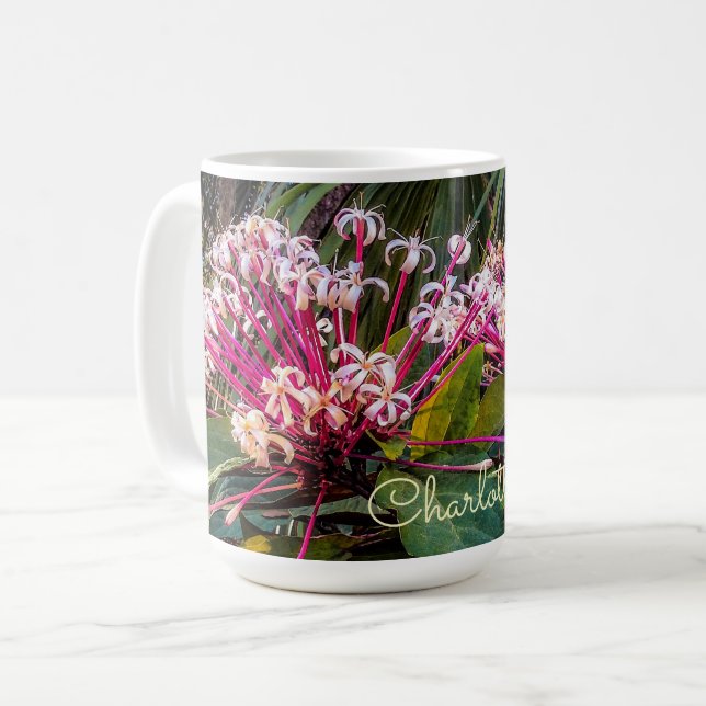 Clerodendrum Starburst Flowers Mug (Front Left)