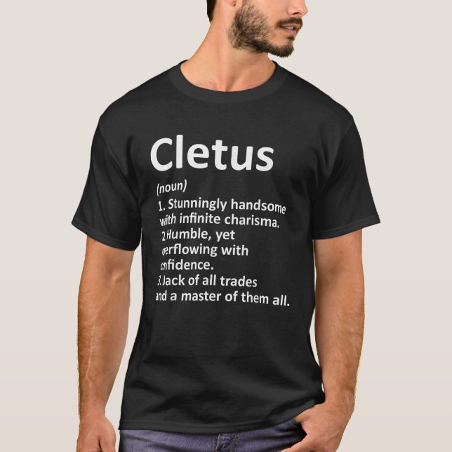 CLETUS Definition Personalised Name Funny Birthday T-Shirt (Front)