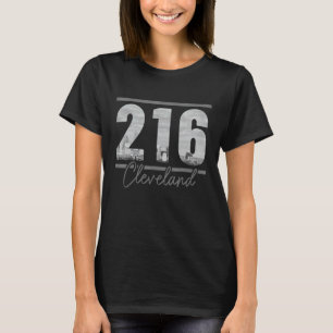 Cleveland 216 Area Code Skyline Ohio Vintage T-Shirt
