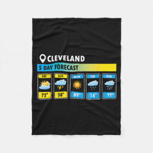Cleveland-5 Day Forecast Funny Fleece Blanket