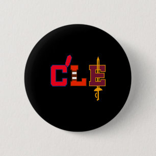 Cleveland Baseball Bats Vintage Ohio Cle Retro Gif 6 Cm Round Badge